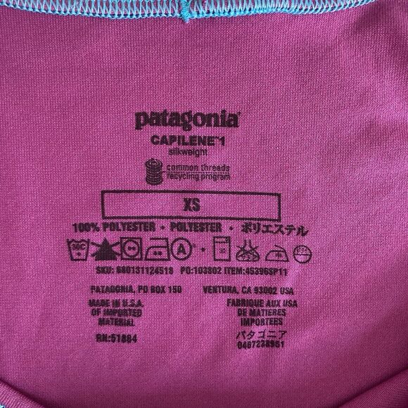 Patagonia Womens Capilene 1 Base Layer Silkweight Shirt Purple Size XS - Picture 8 of 8